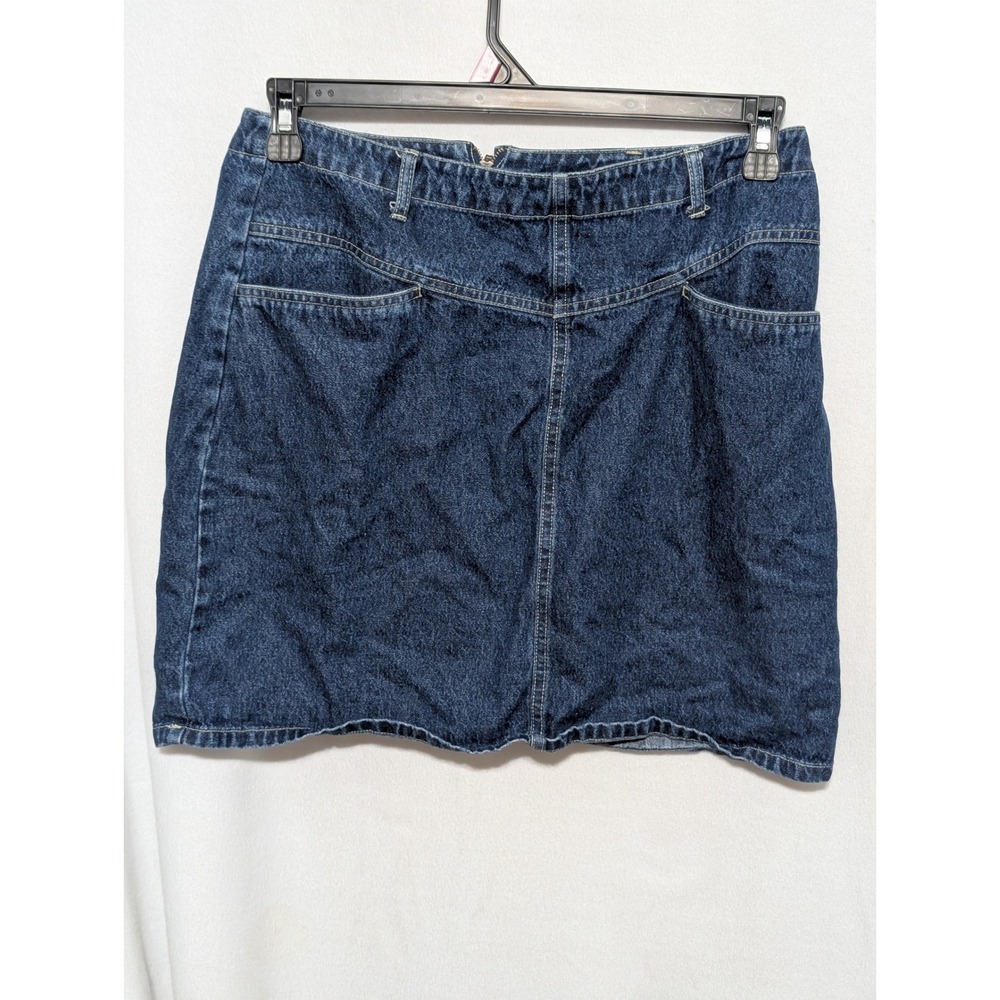 Route 66 Vintage Denim Mini Skirt Dark Wash High Waisted Size 11/12 Cotton